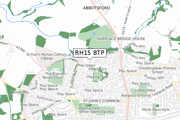 RH15 8TP map - small scale - OS Open Zoomstack (Ordnance Survey)