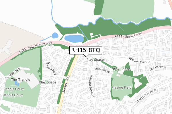 RH15 8TQ map - large scale - OS Open Zoomstack (Ordnance Survey)