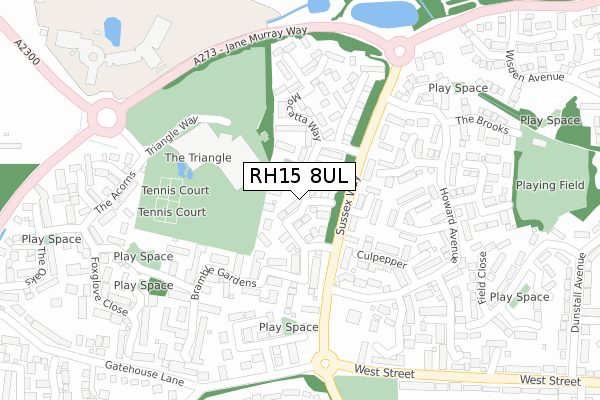 RH15 8UL map - large scale - OS Open Zoomstack (Ordnance Survey)