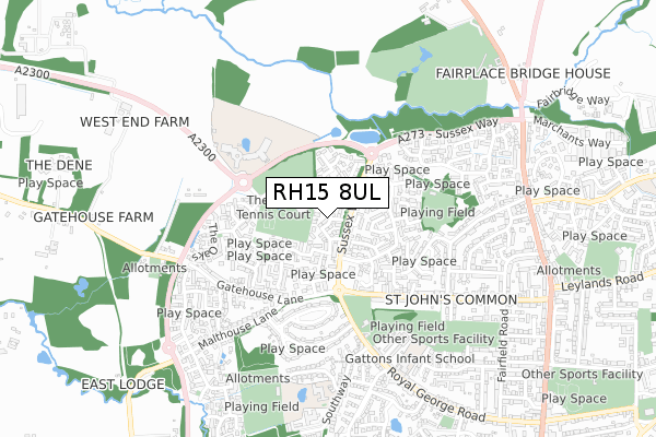 RH15 8UL map - small scale - OS Open Zoomstack (Ordnance Survey)