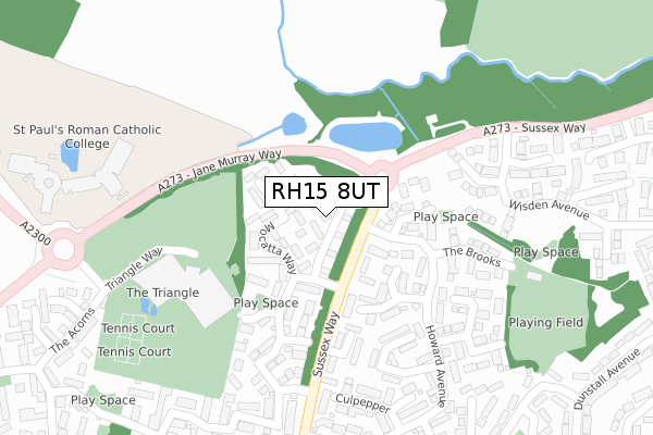 RH15 8UT map - large scale - OS Open Zoomstack (Ordnance Survey)