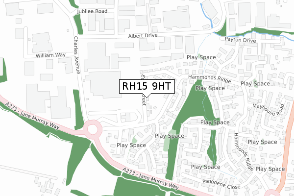 RH15 9HT map - large scale - OS Open Zoomstack (Ordnance Survey)