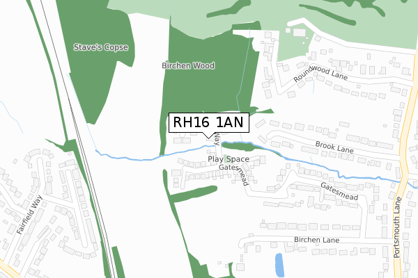 RH16 1AN map - large scale - OS Open Zoomstack (Ordnance Survey)