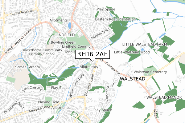 RH16 2AF map - small scale - OS Open Zoomstack (Ordnance Survey)