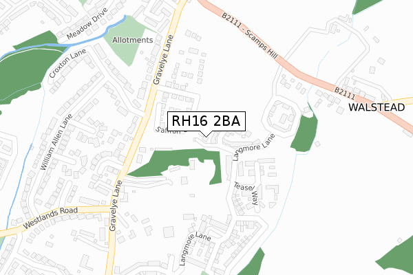 RH16 2BA map - large scale - OS Open Zoomstack (Ordnance Survey)