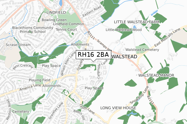 RH16 2BA map - small scale - OS Open Zoomstack (Ordnance Survey)