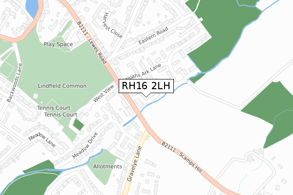 RH16 2LH map - large scale - OS Open Zoomstack (Ordnance Survey)