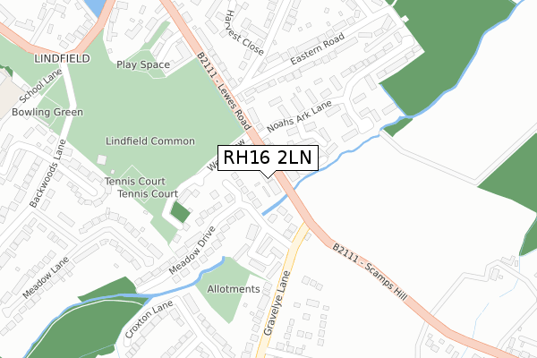 RH16 2LN map - large scale - OS Open Zoomstack (Ordnance Survey)