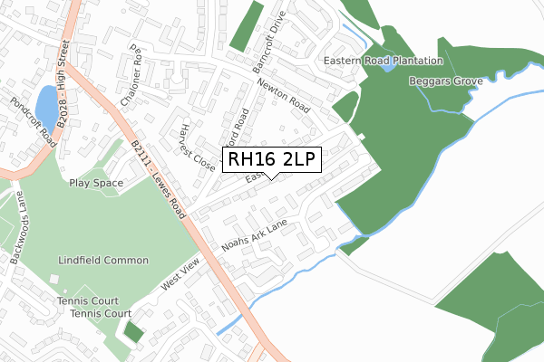 RH16 2LP map - large scale - OS Open Zoomstack (Ordnance Survey)