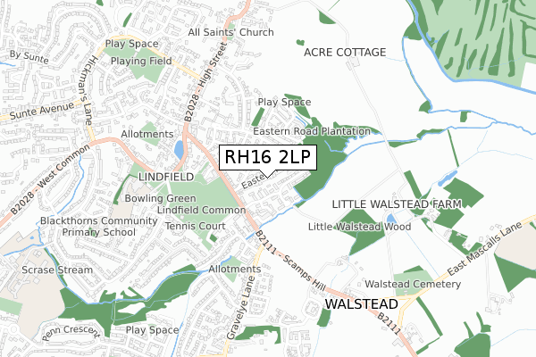 RH16 2LP map - small scale - OS Open Zoomstack (Ordnance Survey)