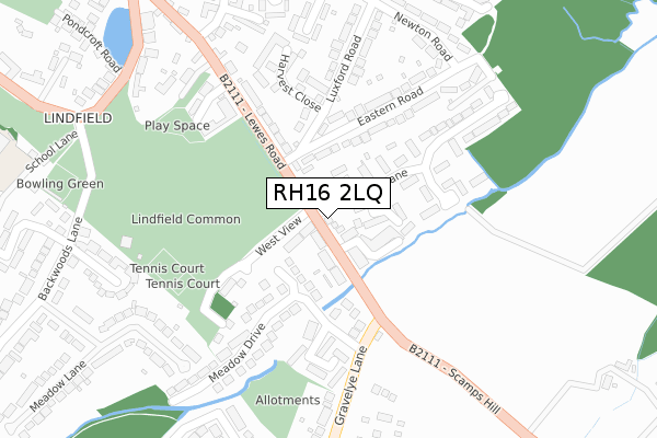 RH16 2LQ map - large scale - OS Open Zoomstack (Ordnance Survey)