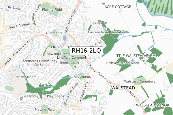 RH16 2LQ map - small scale - OS Open Zoomstack (Ordnance Survey)