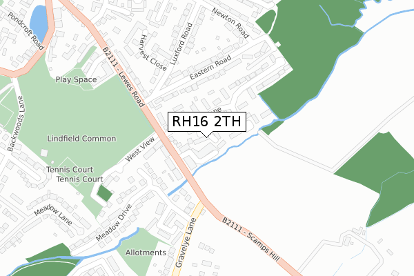 RH16 2TH map - large scale - OS Open Zoomstack (Ordnance Survey)