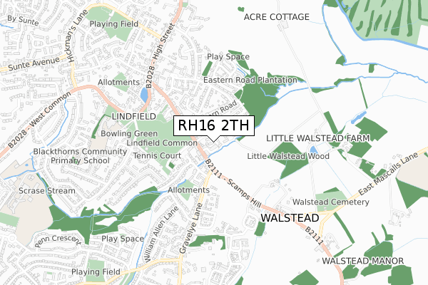 RH16 2TH map - small scale - OS Open Zoomstack (Ordnance Survey)