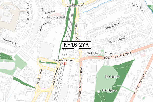 RH16 2YR map - large scale - OS Open Zoomstack (Ordnance Survey)