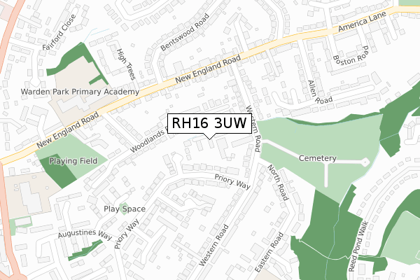 RH16 3UW map - large scale - OS Open Zoomstack (Ordnance Survey)