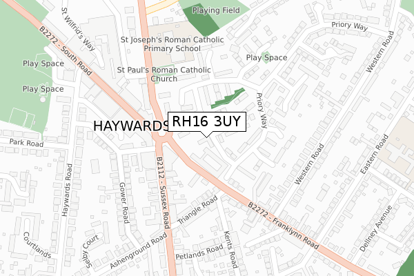 RH16 3UY map - large scale - OS Open Zoomstack (Ordnance Survey)