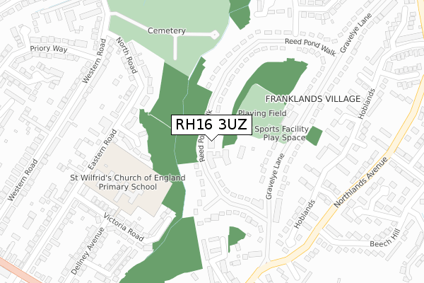 RH16 3UZ map - large scale - OS Open Zoomstack (Ordnance Survey)