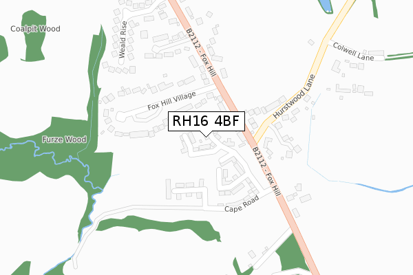 RH16 4BF map - large scale - OS Open Zoomstack (Ordnance Survey)