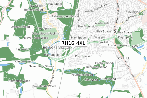 RH16 4XL map - small scale - OS Open Zoomstack (Ordnance Survey)