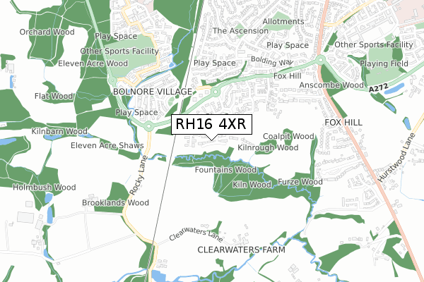 RH16 4XR map - small scale - OS Open Zoomstack (Ordnance Survey)