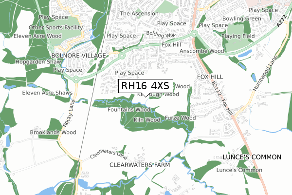 RH16 4XS map - small scale - OS Open Zoomstack (Ordnance Survey)