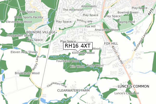 RH16 4XT map - small scale - OS Open Zoomstack (Ordnance Survey)