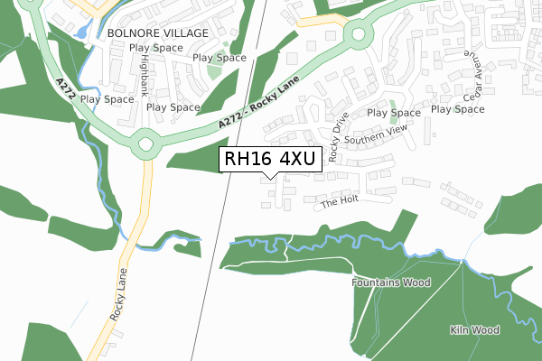 RH16 4XU map - large scale - OS Open Zoomstack (Ordnance Survey)