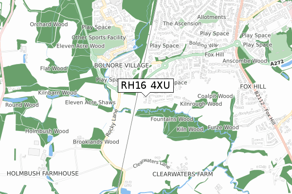 RH16 4XU map - small scale - OS Open Zoomstack (Ordnance Survey)