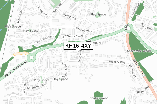 RH16 4XY map - large scale - OS Open Zoomstack (Ordnance Survey)