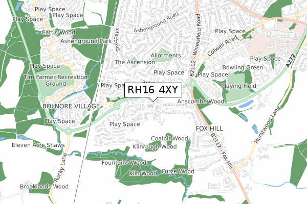 RH16 4XY map - small scale - OS Open Zoomstack (Ordnance Survey)