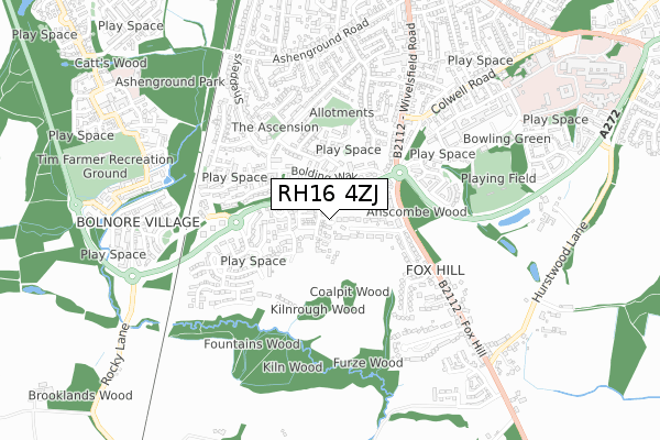 RH16 4ZJ map - small scale - OS Open Zoomstack (Ordnance Survey)