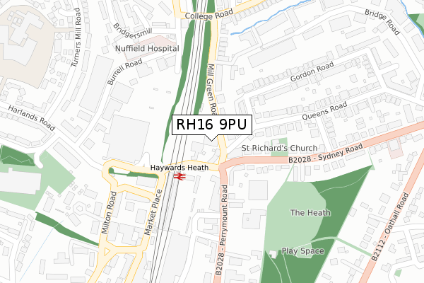 RH16 9PU map - large scale - OS Open Zoomstack (Ordnance Survey)