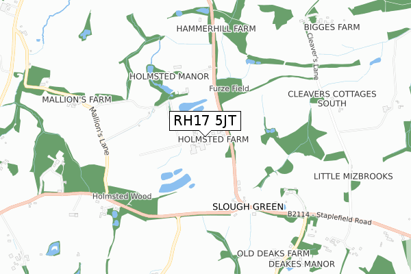 RH17 5JT map - small scale - OS Open Zoomstack (Ordnance Survey)