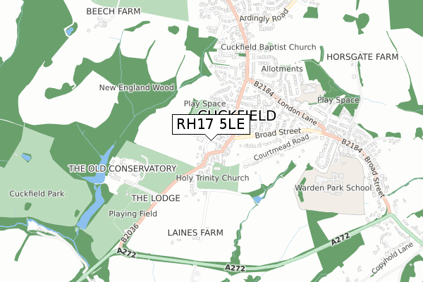 RH17 5LE map - small scale - OS Open Zoomstack (Ordnance Survey)