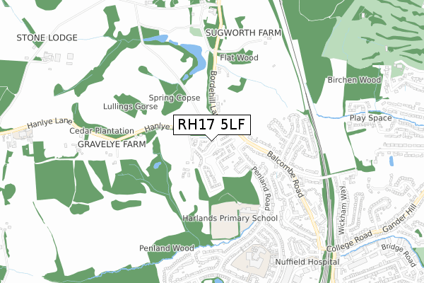 RH17 5LF map - small scale - OS Open Zoomstack (Ordnance Survey)