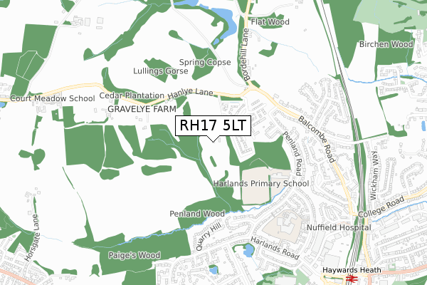 RH17 5LT map - small scale - OS Open Zoomstack (Ordnance Survey)