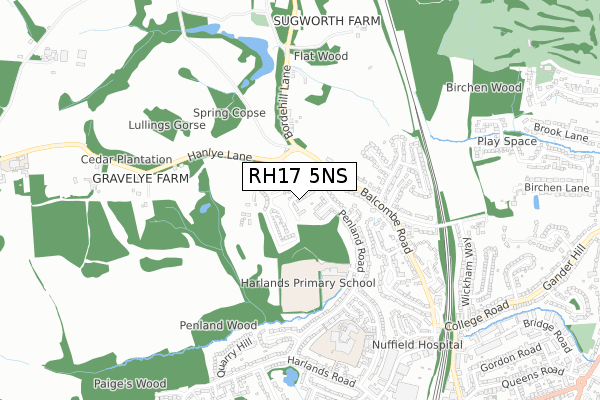 RH17 5NS map - small scale - OS Open Zoomstack (Ordnance Survey)