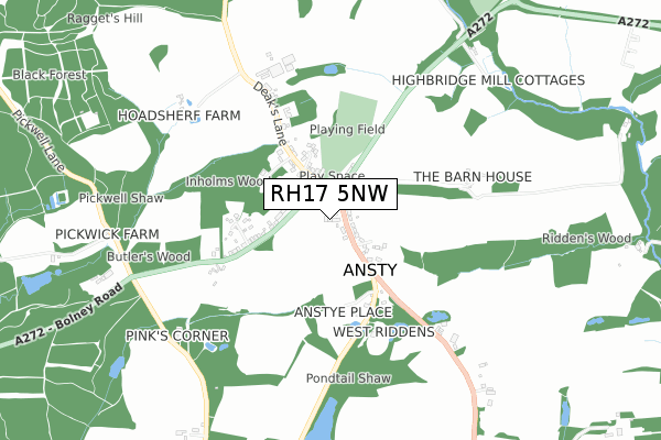 RH17 5NW map - small scale - OS Open Zoomstack (Ordnance Survey)