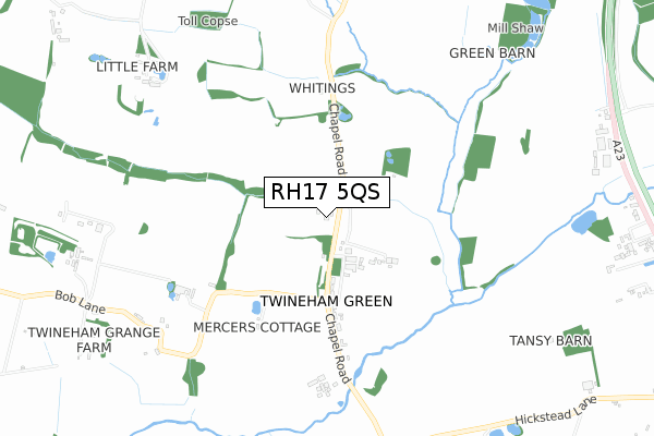 RH17 5QS map - small scale - OS Open Zoomstack (Ordnance Survey)