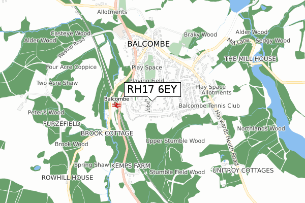 RH17 6EY map - small scale - OS Open Zoomstack (Ordnance Survey)