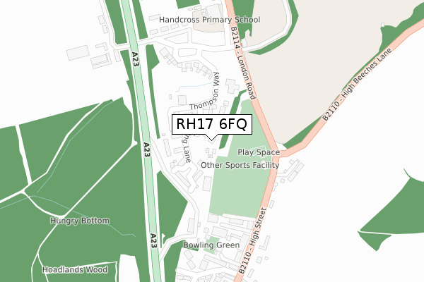 RH17 6FQ map - large scale - OS Open Zoomstack (Ordnance Survey)