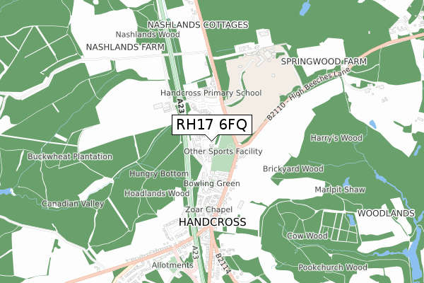 RH17 6FQ map - small scale - OS Open Zoomstack (Ordnance Survey)