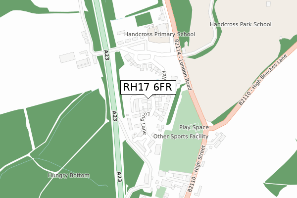 RH17 6FR map - large scale - OS Open Zoomstack (Ordnance Survey)