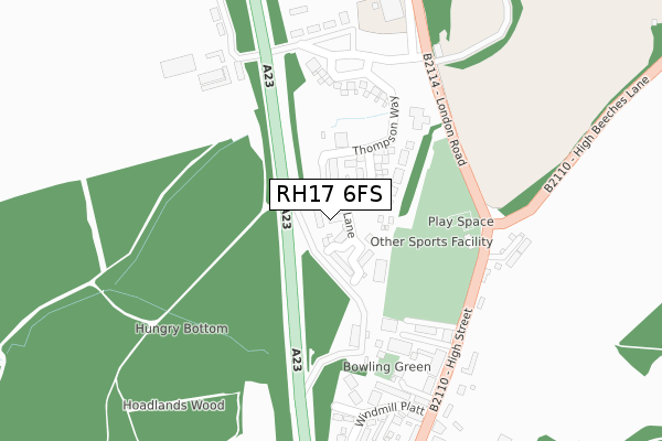 RH17 6FS map - large scale - OS Open Zoomstack (Ordnance Survey)