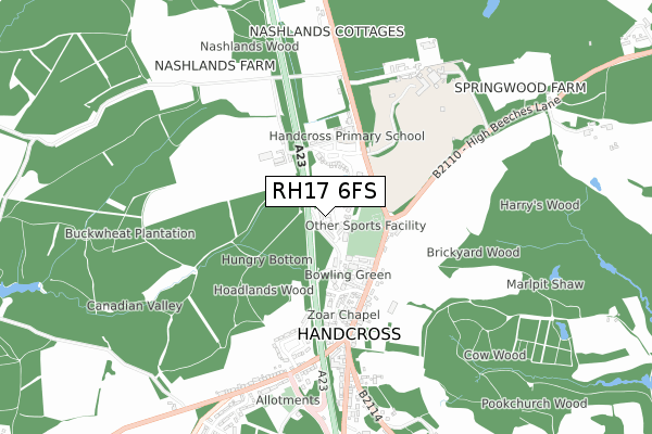 RH17 6FS map - small scale - OS Open Zoomstack (Ordnance Survey)