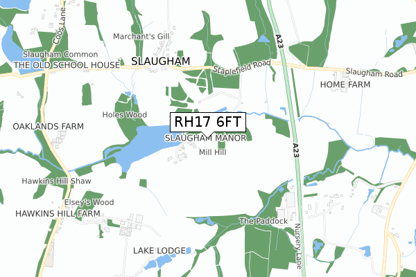 RH17 6FT map - small scale - OS Open Zoomstack (Ordnance Survey)