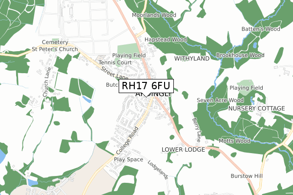 RH17 6FU map - small scale - OS Open Zoomstack (Ordnance Survey)