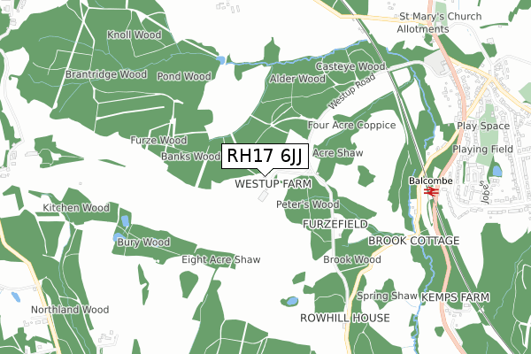 RH17 6JJ map - small scale - OS Open Zoomstack (Ordnance Survey)