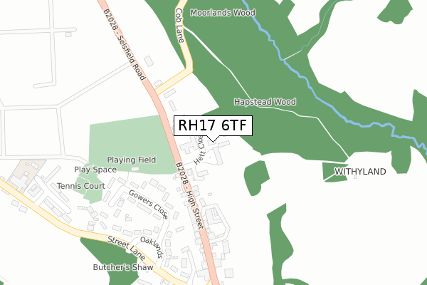 RH17 6TF map - large scale - OS Open Zoomstack (Ordnance Survey)